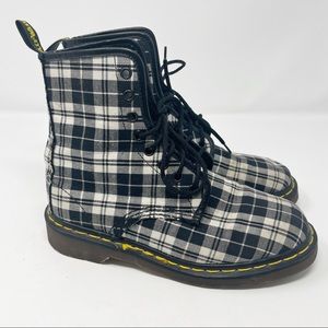Dr. Martens Vintage Black and White Plaid Boots